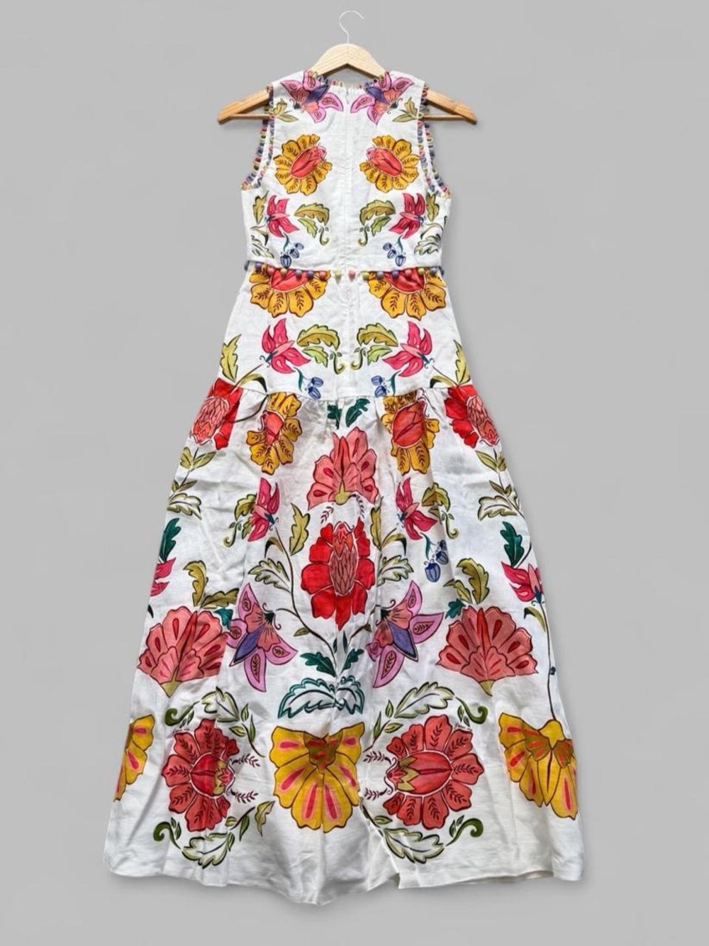 NWT FARM RIO Floral Insects Off-White V Neckline Sleeveless Maxi Dress - Picture 5 of 14